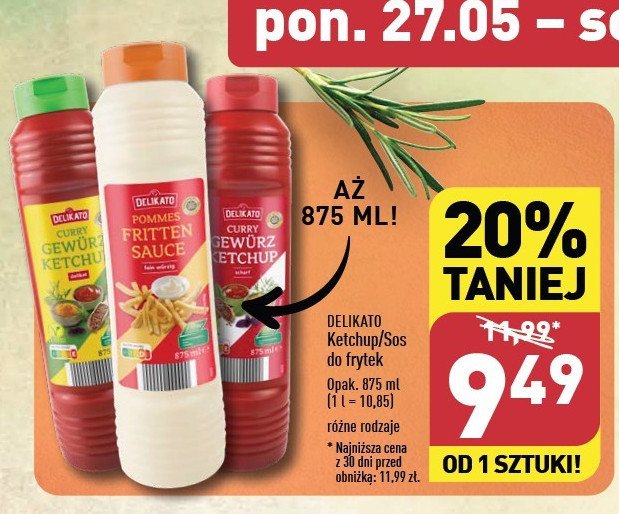 Ketchup z przyprawą curry pikantny Delikato promocja