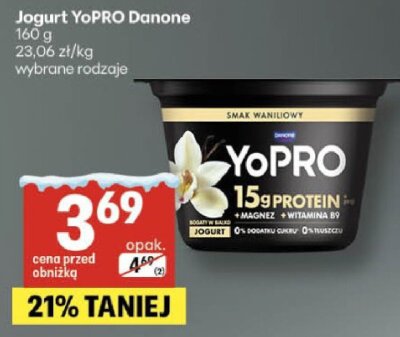 Jogurt YoPRO Danone wybrane rodzaje promocja w Delikatesy Centrum