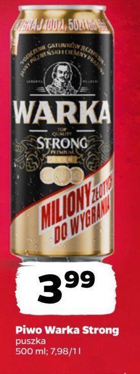 Piwo Warka Strong promocja w Netto