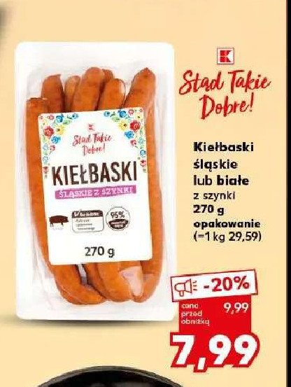 Kiełbaski białe z szynki K-classic stąd takie dobre! promocja