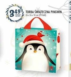 Torba prezentowa pingwin 26 x 26 x 10 cm promocja