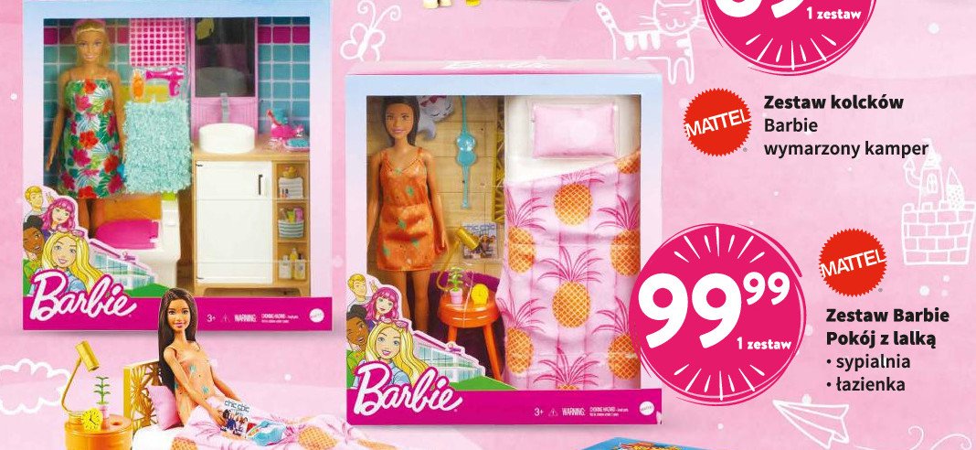 Zestaw barbie lalka z sypialnią Mattel promocja