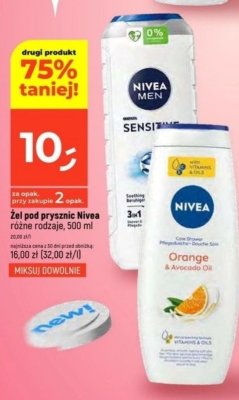 Żel pod prysznic Nivea różne rodzaje, 500 ml promocja w Dealz