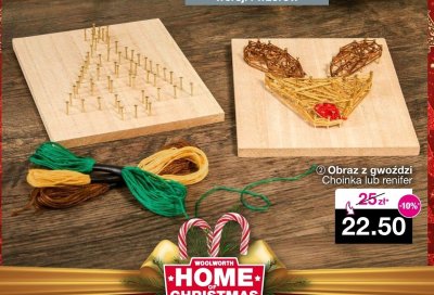 Obraz z gwoździ Choinka lub renifer promocja w Woolworth