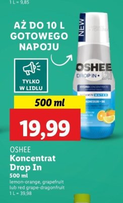 Koncentrat red grape-dragonfruit Oshee vitamin water promocja