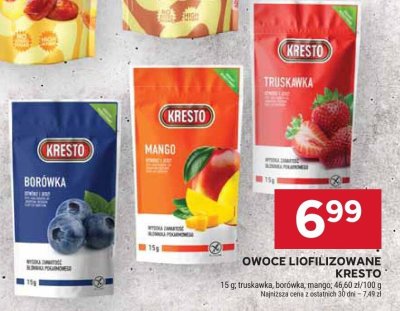 Owoce liofilizowane Kresto truskawka promocja w Stokrotka