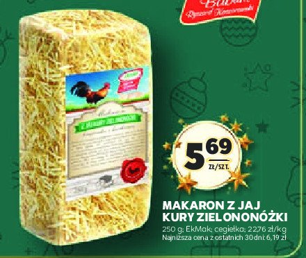 Makaron z jaj kury zielononóżki Eko-mak promocja w Stokrotka