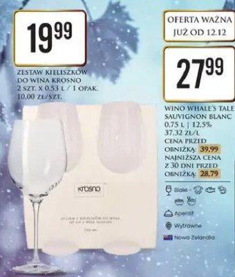 Wino Whale's Tale Sauvignon Blanc 0,75 L 12,5% promocja w Dino