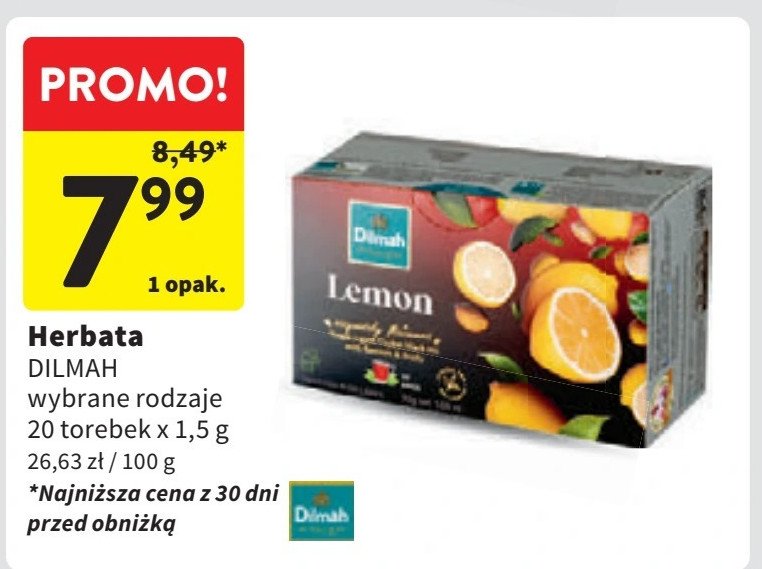 Herbata lemon Dilmah promocja w Intermarche