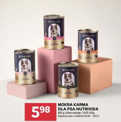 Mokra karma dla psa Nutrivida z dziczyną promocja w Stokrotka