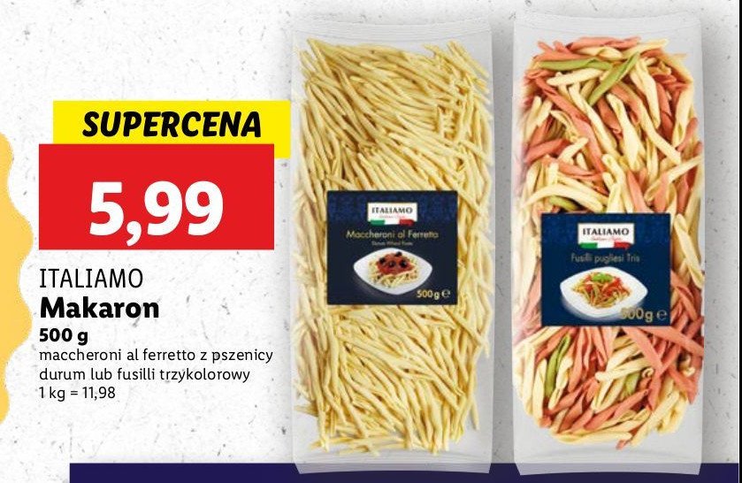 Makaron maccheroni al ferretto Italiamo promocja w Lidl
