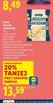 Orzechy makadamia Alesto promocja w Lidl