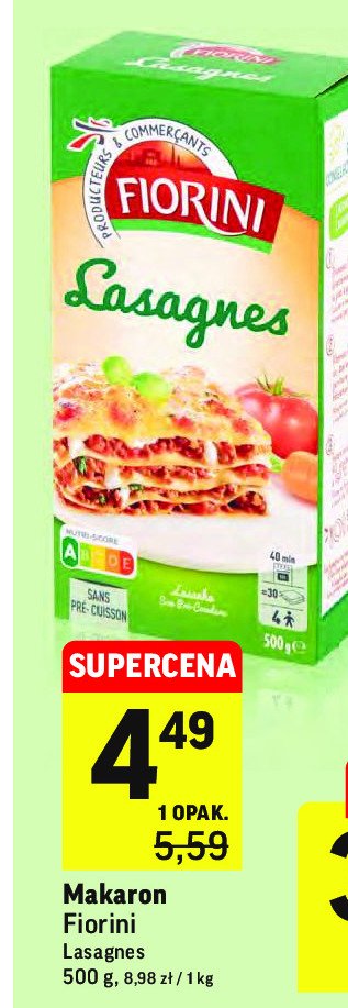 Makaron lasagnes Fiorini promocja