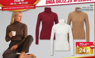 Golf damski z golfem Rozmiary XS-3XL promocja w Woolworth