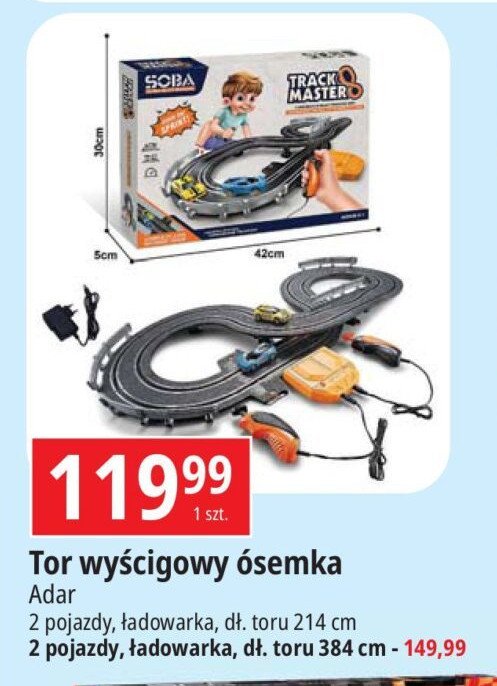 Tor wyścigowy ósemka 214 cm + 2 pojazdy Adar promocja