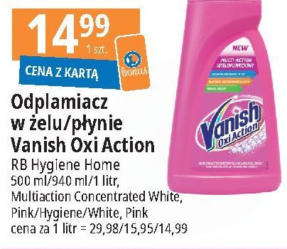 Odplamiacz w żelu Vanish oxi action extra hygiene promocja