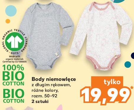 Body niemowlęce długi rękaw 50-92 Kuniboo promocje