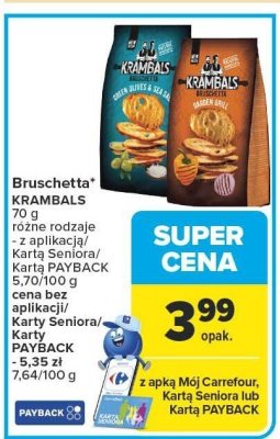 Krakersy Bruschetta KRAMBALS różne rodzaje promocja w Carrefour