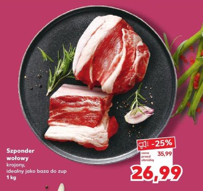 Szponder wołowy krojony idealny jako baza do zup promocja w Kaufland