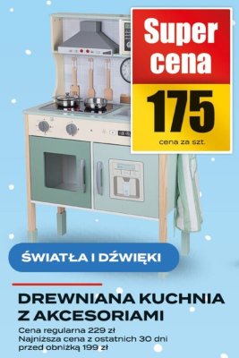 Drewniana kuchnia z akcesoriami promocja w Supeco