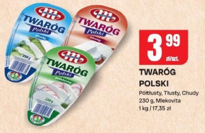 Twaróg polski Półtłusty, Tłusty, Chudy 230g Mlekovita promocja w Chorten