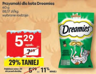 Przysmaki dla kota Dreamies promocja w Delikatesy Centrum