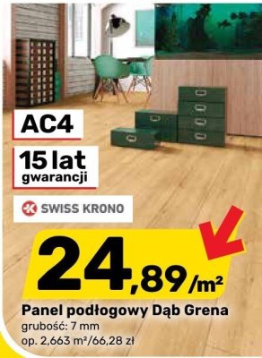 Panel podłogowy Dąb Grena Swiss Krono promocja w Bricomarche