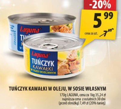 Tuńczyk Tuńczyk kawałki w oleju, w sosie własnym 170g promocja w Arhelan