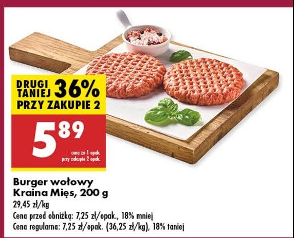 Burger wołowy Kraina mięs promocja w Biedronka