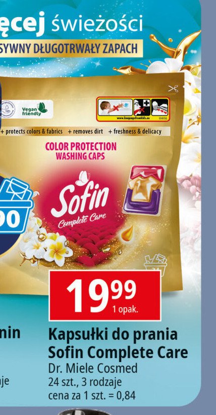 Kapsułki do prania color protection SOFIN COMPLETE CARE promocja w Leclerc