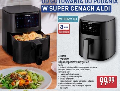 Frytownica AMBIANO Frytownica na gorące powietrze Airfryer, 6,5 l promocja w Aldi