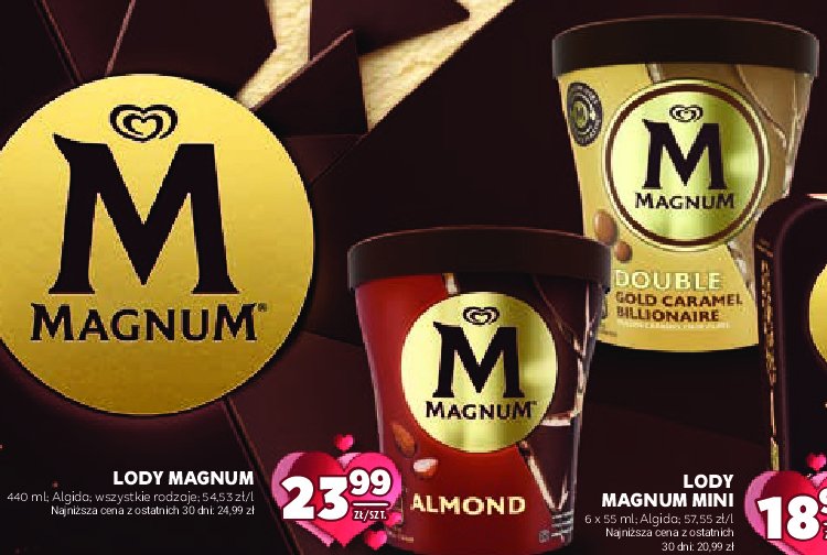 Lód gold caramel billionaire Algida magnum double promocja