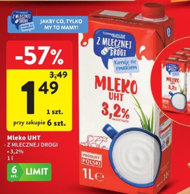 Mleko UHT Z MLECZNEJ DROGI 3,2% promocja w Intermarche