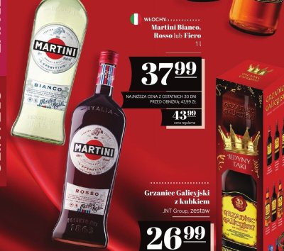 Wermut Martini Bianco 1 l promocja w POLOmarket