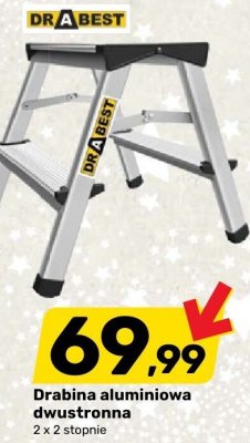 Drabina aluminiowa dwustronna 2 x 2 stopnie promocja w Bricomarche