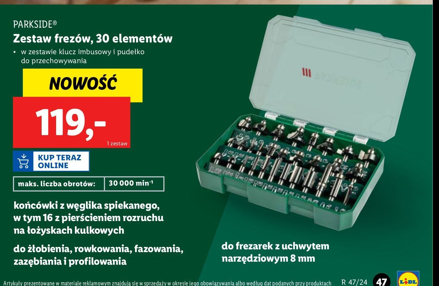 Zestaw frezów Parkside promocja w Lidl