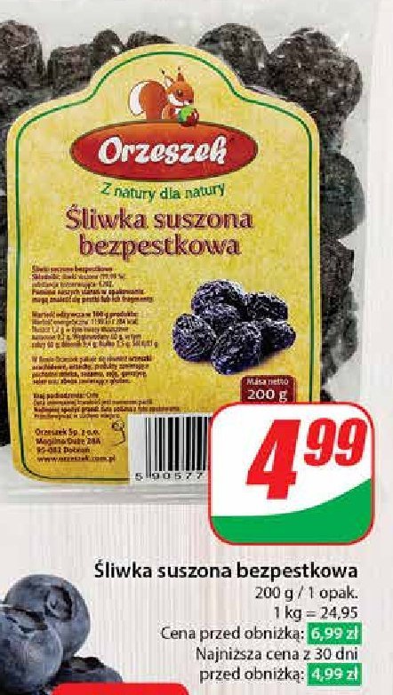 Śliwki suszone Orzeszek promocja