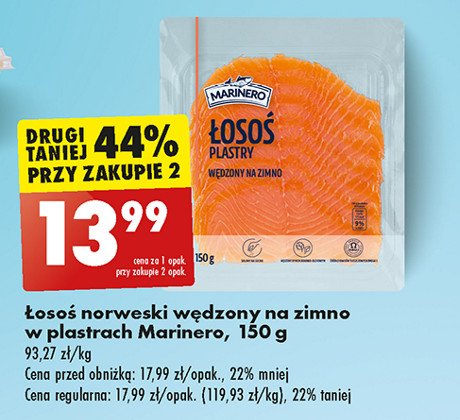 Łosoś norweski wędzony plastry Marinero promocja