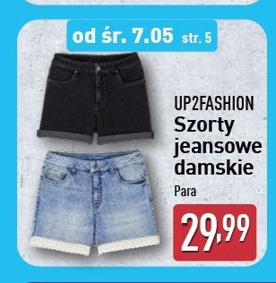 Szorty damskie jeans 38-46 Up2fashion promocja w Aldi