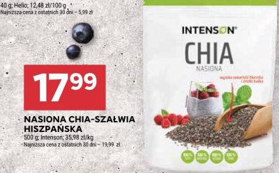 Nasiona chia-szałwia hiszpańska Intenson promocja w Stokrotka