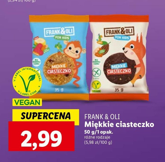 Miękkie ciasteczko z migdałem, truskawką i bananem Frank&oli promocja