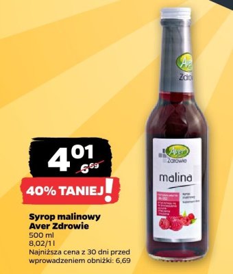 Syrop malinowy Aver Zdrowie promocja w Netto
