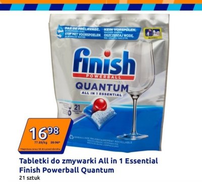 Tabletki do zmywarki All in 1 Essential Finish Powerball Quantum promocja w Action