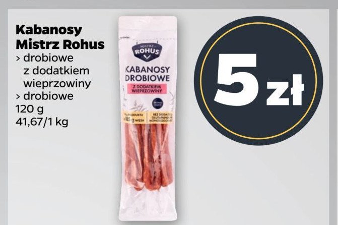 Kabanosy drobiowo-wieprzowe Mistrz rohus promocja