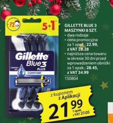 Maszynki do golenia Gillette Blue 3 Plus 5+1 szt. promocja w Selgros