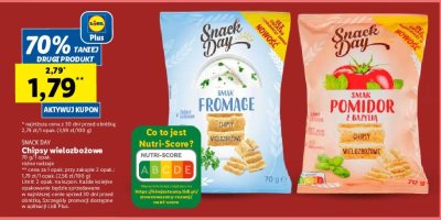 Chipsy wielozbożowe fromage Snack day promocja