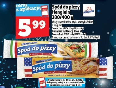 Spód do pizzy Henglein 350/400 g promocja w TOPAZ
