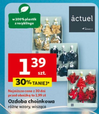 Ozdoba choinkowa różne wzory, wisząca promocja w Auchan