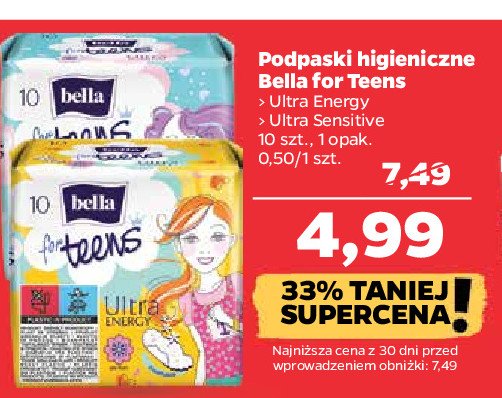 Podpaski sensitive Bella for teens ultra promocja