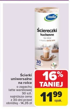 Ściereczki kuchenne na rolce vanilla latte Stella pack promocja w Carrefour